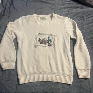 Cabela's Cream Textured Knit Sweater